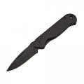Creative Gifts International All Matte Black Locking Pocket Knife Stainless Steel Blade Aluminum Handle 3 5 Folded 6 L When 