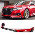 Acr Style Jdm Painted Two-toned Gloss Black San Marino Red Front Bumper Lip Splitter Kit Compatible For 2021-2022 Honda Accord