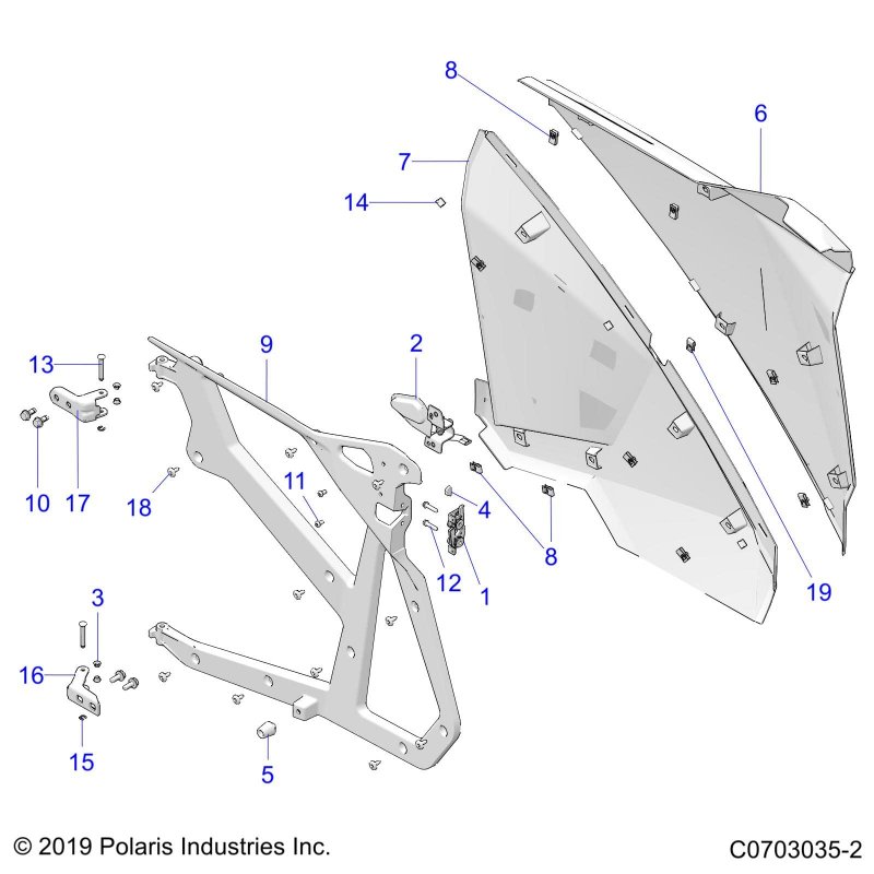 Polaris Rzr Bumper-door Frame Genuine Part Qty 1
