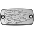 Baron Custom Accessories Master Cylinder Cover Flame Chrome For 04-09 Yamaha Xvs11a 