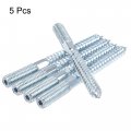 Uxcell M10x30mm Hanger Bolts Double Head Dowel Screw For Wood Furniture 5pcs