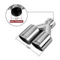Upower 2 5 To 3 Dual Staggered Exhaust Tips 1 Inch Inlet Outlet 9 Long 304 Polished Stainless Weld On Double Wall Slant Pack Of 