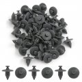 Uxcell 50pcs Gray Plastic Fender Bumper Push-type Retainer Rivet 8mm For Car