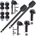 8pc Set Front Suspension Kit Fit 1997-2003 Ford Escort 1997-1999 For Mercury Tracer Inner Outer Tie Rod End Lower Ball Joint
