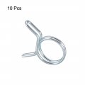 Uxcell Double Wire Spring Hose Clamp 10mm Inner Dia Fit 10 5-11 5mm Od Fuel Line Silicone Tube Clips Zinc Plated 10pcs