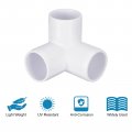 Uxcell 8pack 3 Way Pvc Fittings 1-1 4 Inch Pipe Fitting Connectors For Building Furniture Diy Shelf Garden Support White