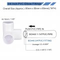 Uxcell 8pack 3 Way Pvc Fittings 1-1 4 Inch Pipe Fitting Connectors For Building Furniture Diy Shelf Garden Support White