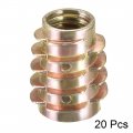 Uxcell Furniture Threaded Insert Nuts Zinc Alloy Hex-flush M8 Internal Threads 18mm Length 20pcs