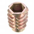 Uxcell Furniture Threaded Insert Nuts Zinc Alloy Hex-flush M8 Internal Threads 18mm Length 20pcs