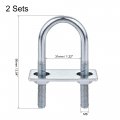 Uxcell Round U-bolts 2 Sets 1 22 31mm Inner Width 90mm Length Steel M8 With Nut Plate