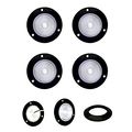 4 Pack Of Long Haul Clear 2 Round Surface Mount Clearance Marker Led W Black Bezel 
