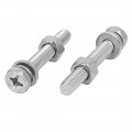 Uxcell M6 X 40mm 304 Stainless Steel Phillips Hex Head Bolts Nuts W Washers 5 Sets