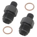 Oil Cooler Line Adapter Kit 2-pack Convert 8an To 1 4 Npsm Compatible For Transmission Upgrades Repairs Black Aluminum Fittings 