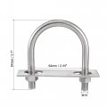 Uxcell Round U-bolt 2 44 62mm Inner Width 94mm Length Steel M10 With Nuts Plate Washers