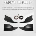 Kuafu Front Rear Bumper Spoiler Lip Splitter Underbody Black Compatible With 2016-2017 Honda Accord 4 Door Sedan Pair Hfp Style