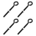 4 Pack Eye Bolts M5 X 60mm 304 Stainless Steel Threadedbolt Black Eye Hooks With Nut For Hanging Or Securing Cables 