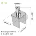 Uxcell Glass Shelf Bracket Pegs 24pcs Zinc Alloy Adjustable Clamps With Pin Wall Mounted Holders Supports For 3-8mm Tempered
