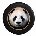 Full Color Cute Panda Staring Back At You Jeep Rv Camper Spare Tire Cover Black 35 In 