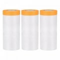 Pre-taped Masking Film 3 6ft X 98ft Plastic Drop Cloth With High-tack Painters Tape For Painting Protection Orange 3pcs 