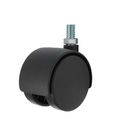 Twin Wheel Caster Solutions Twhn-50n-m31-bk 2 Diameter Nylon Hooded Non-brake 10 Mm X 15 Length Threaded Stem 110 Lb Capacity 