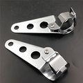 Side Mount Headlight Fork Clamp Holders 28-38mm Kawasaki Bsa Chrome Steel Mounting Brackets For Cafe Racers And Custom 