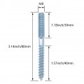 Yinpecly Double Headed Hanger Bolts M8x80mm Carbon Steel Self-tapping Screw For Pet Furniture Outdoor Household Silver Blue