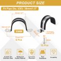 6pcs 38mm 1-1 2 Cable Clamp 304 Stainless Steel Rubber Coated Cushion Insulated Clamps U Holder Pipe Strap With M4x20mm Screws