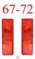 67-72 Chevy Gmc Ck Truck Tail Light Set Red 2 Piece Kit Waterproof