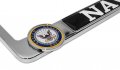 Navy 3d Chrome Metal License Plate Frame