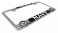 Navy 3d Chrome Metal License Plate Frame