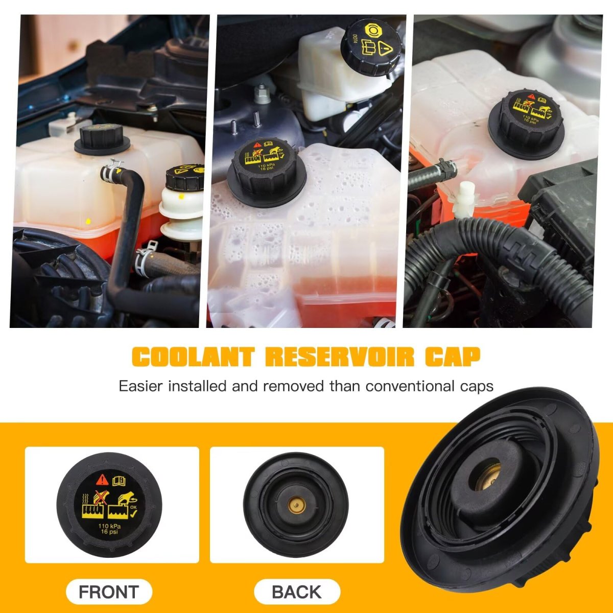 Version Radiator Pressuer Cap Replace Rs-527 Rs527 9c3z-8101-b 9c3z8101b For 2007-2014 Edge