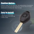 X Autohaux 2pcs 3 Buttons Uncut Insert Key Fob Case Remote Control Shell Replacement For Bmw 1 5 6 7 Series E38 E39 E46 E60 E61