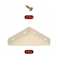Uxcell 4pcs Angle Corner Brackets 66mm X Cold Rolled Steel Braces Joining Support With Screws For Desk Bed Edge Beige