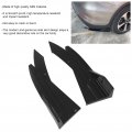 Qiilu 2pcs Rear Bumper Canard Diffuser Splitter Valence Spoiler Fin Lip Trim Universal Fit Glossy Black