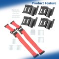 1 Set Wheel Chock Tie Down Kit 4 Black E Track Chocks And 2 Red Ratchet Straps 6 Feet Replacement For Atv Utv Lawn Mower Downs