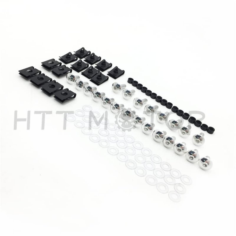 Httmt Mt215-010b- Silver Fairing Bolts Kit Fastener Clips Screw For 2000-2001 Yzf R1