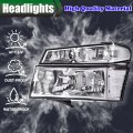 G-plus Headlights Assembly Compatible With 2004-2012 Chevy Colorado Gmc Canyon Bumper Headlamp Clear Lens Chrome Housing
