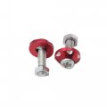 Uxcell 10pcs Red Aluminum Alloy Decorative License Plate Bolt Screw For Car Motorcycle