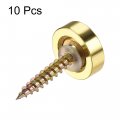 Uxcell Mirror Screws 16mm 0 63 10pcs Decorative Cap Fasteners Cover Nails Electroplating Bright Gold 304 Stainless Steel