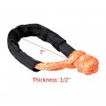 Astradepot Red Winch Shackle 30 000 Lbs Wll Orange 1 2 Soft 38 000lbs W Protective Sleeve For Steel Cable Synthetic Rope 3 8