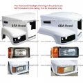 Niuparts Headlight With Halogen Bulbs Warm White Set Driver Side Fit Mack Ch613 Sfa Hood Truck 1990-2017