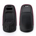 Premium Leather 3 Keys Car Key Fob Case Cover Holder For Audi