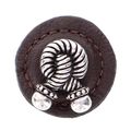 Vicenza Designs K1272 Equestre Rope Round Leather Knob Large Brown Vintage Pewter 