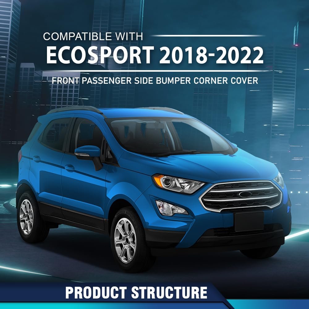 Front Right Bumper Corner Molding For Ford Ecosport 2018-2022 Fo1017102 Gn1z17d957db Gn1z-17d957-db Gn1z 17d957 Db Black Pp