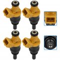 Aintier 0k30e13250 Engine Fuel Injectors Set Compatible With 20-2002 For Kia Rio 1 5l 2003-2005 1 6l 4pcs 2 Holes