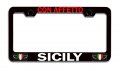 Con Affetto Sicily Italian Italy Black Metal License Plate Frame Tag Holder E2