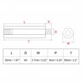 Uxcell 30pcs M3 50 6mm Male Thread Nylon Hex Standoff Spacer Screws Pcb Pillar