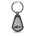 Ford Mustang Gt Silver Genuine Carbon Fiber Black Metal Teardrop Key Chain Official Licensed