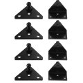 8pcs 10mm Ball Studs Mounting Brackets For Gas Strut Shock Spring Prop Lift Support L Shape Type Flat Black 