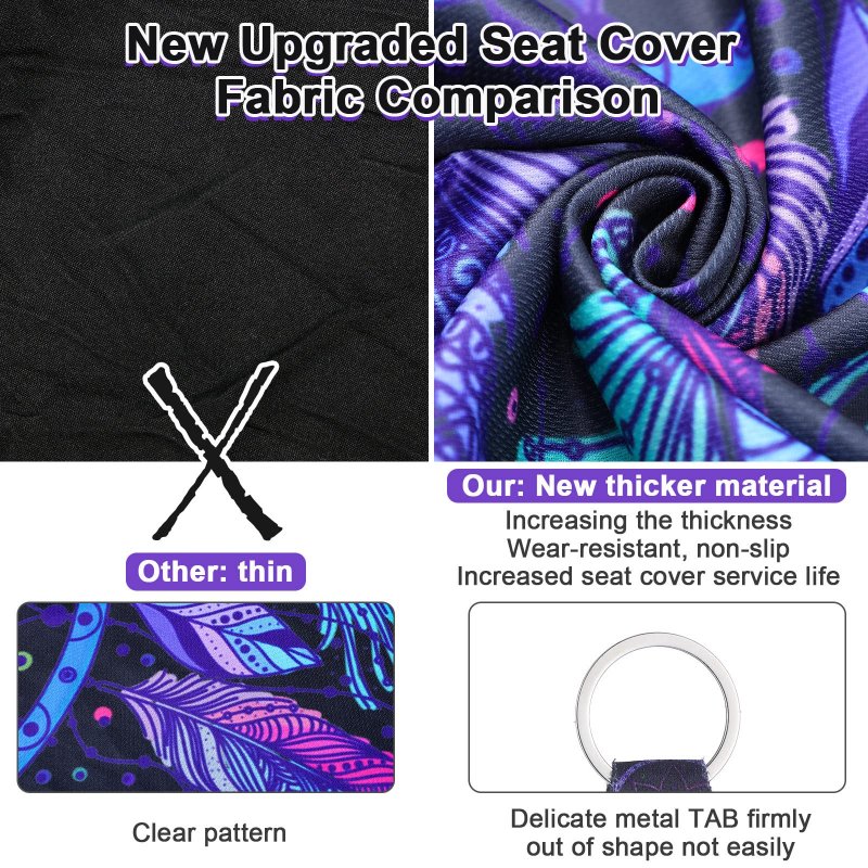 Dreamcatcher Design Car Seat Covers 10 Piece Set Front Cover Steering Wheel Belt Pads Armrest Coasters Keychain For Auto Suvs